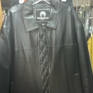 All black Flather weatherproof extra large leather jacket like new quilted